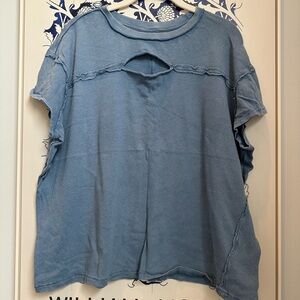 Distressed Blue Short Sleeve Tee from We the Free | Free People t-shirt -